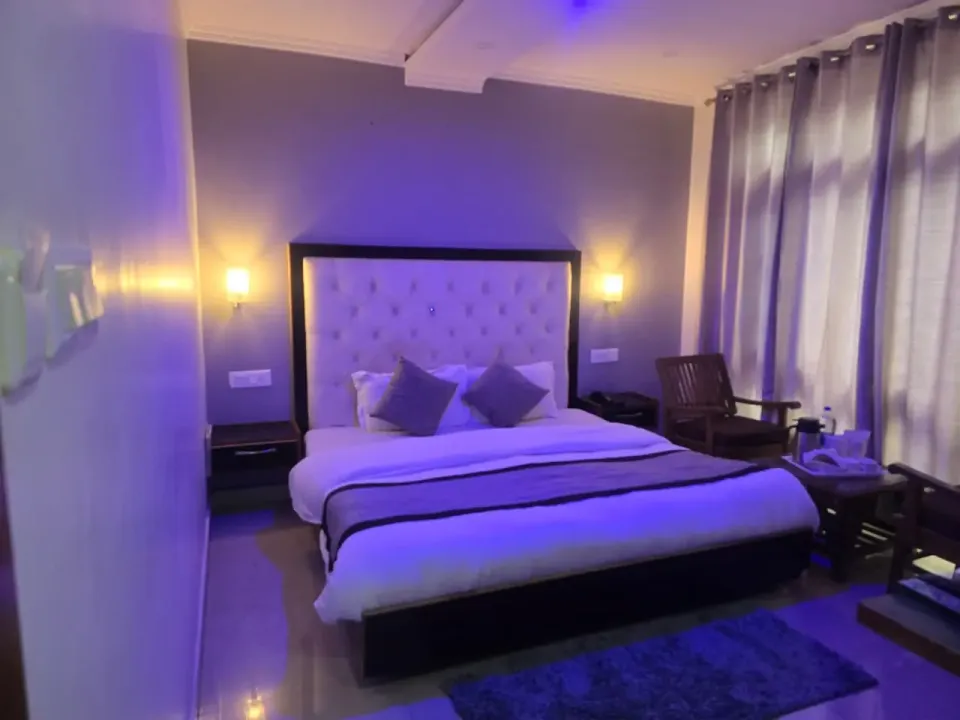 Premium room in purple ambient night lighting